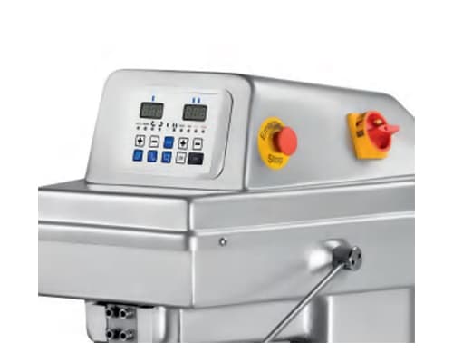 Commercial bakery machine control panel requiring routine inspection