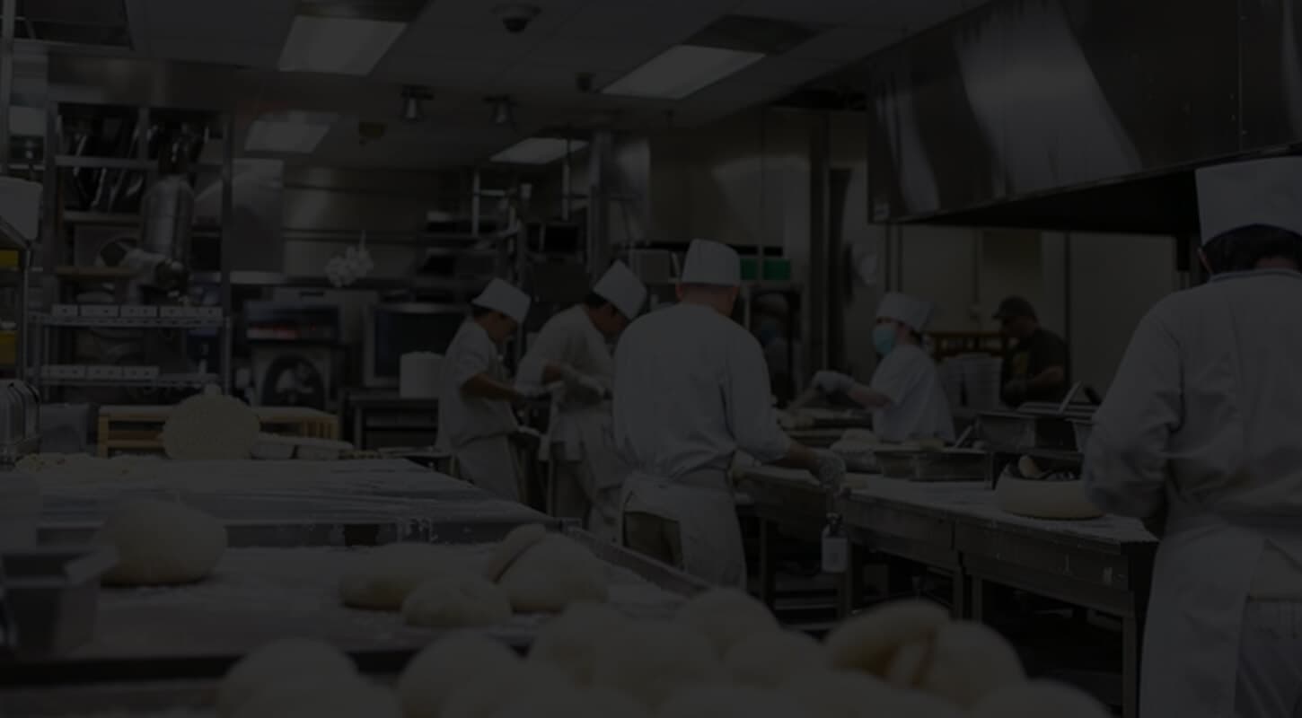 Busy commercial bakery production line prepared for expansion